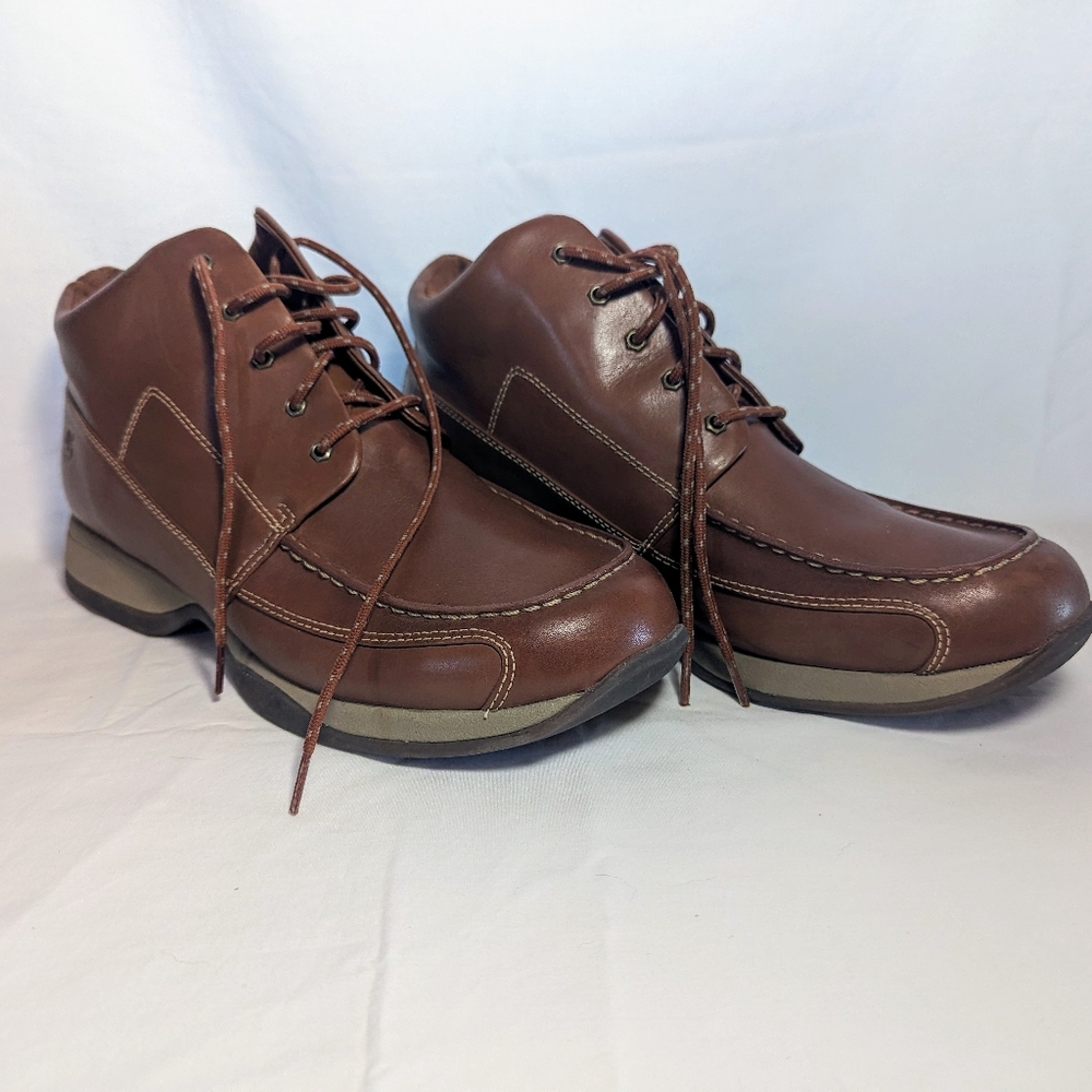 Timberland Smart Casual Shoe Womens Sz 10 M Leather Brown Low Top Boots 76358